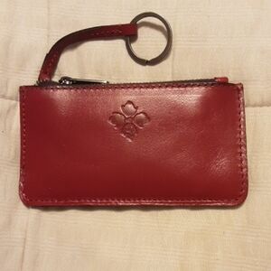 Patricia Nash Red Leather Keychain Wallet